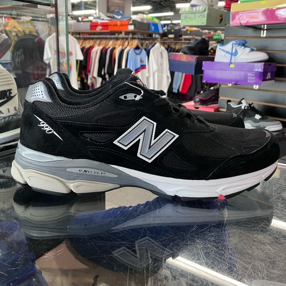 New Balance 990v3 MiUSA Black White Size 14